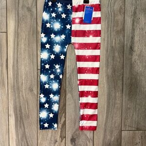 Kids Patriotic Stars & Stripes Leggings - Red, White & Blue